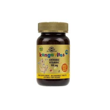 Kangavites Vitamin C 100 mg 90 chewable tablets orange flavor - front